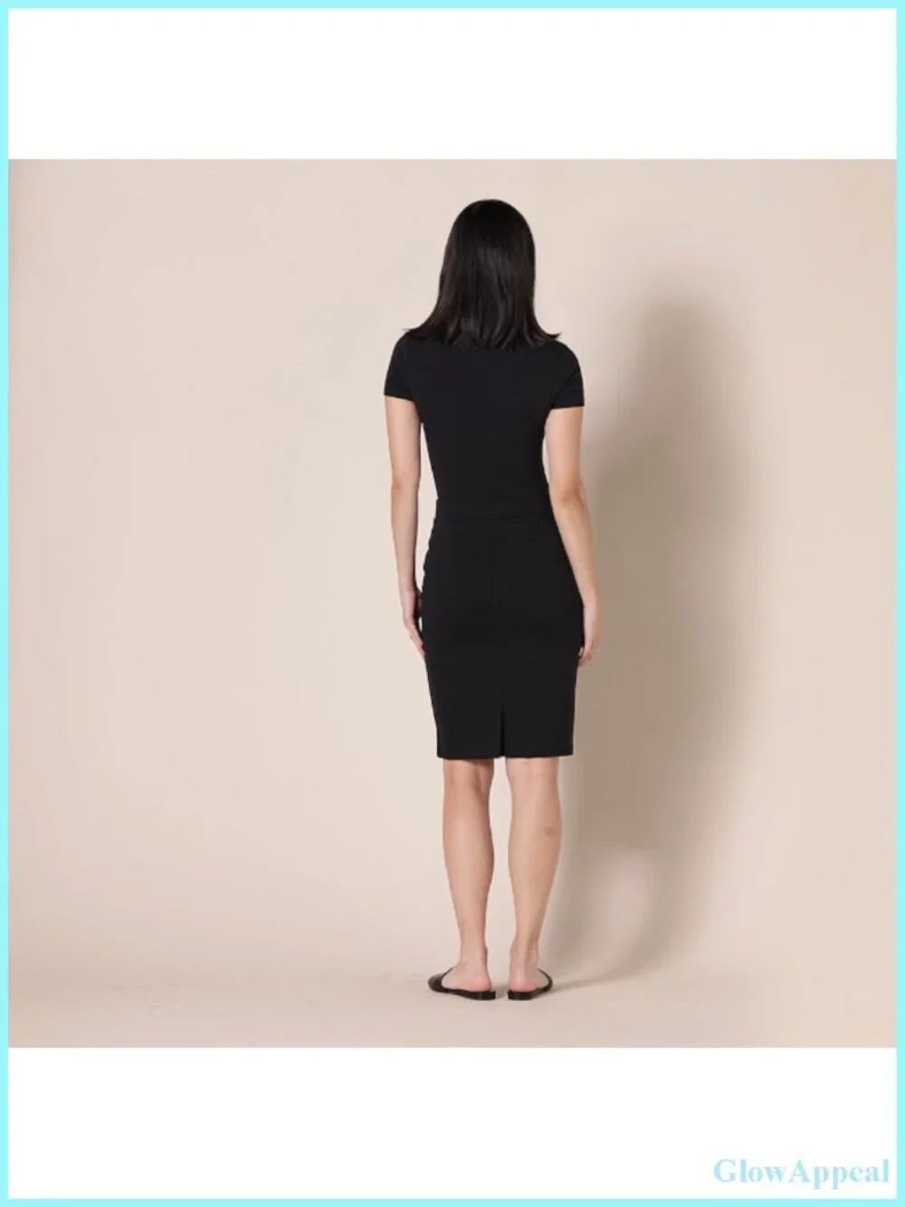 Women's Ponte Pull-On Fitted Pencil Skirt, Midi Length, High Rise